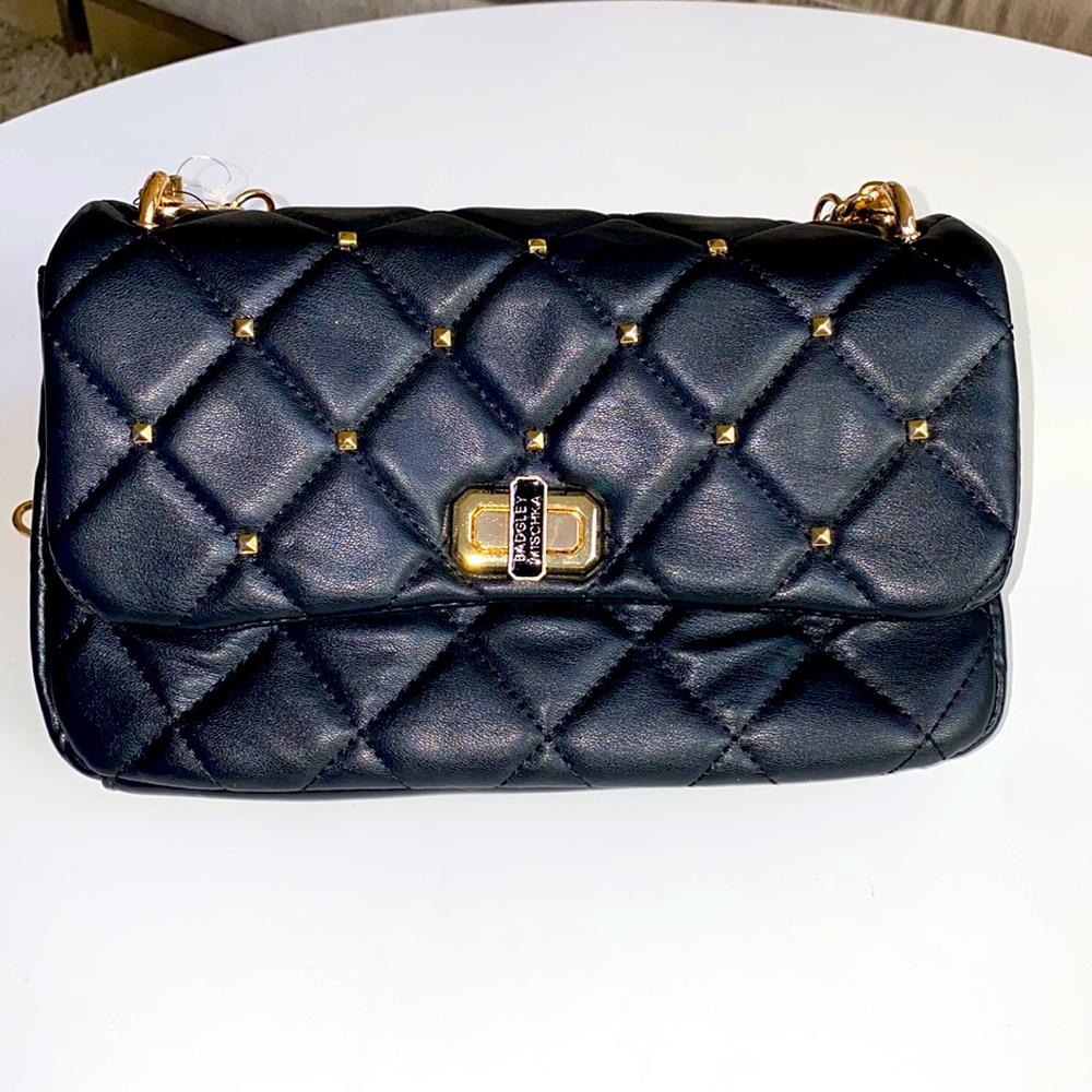 Badgley Mischka Vegan Leather Gold Chain Strap Shoulder Bag w/ Tags